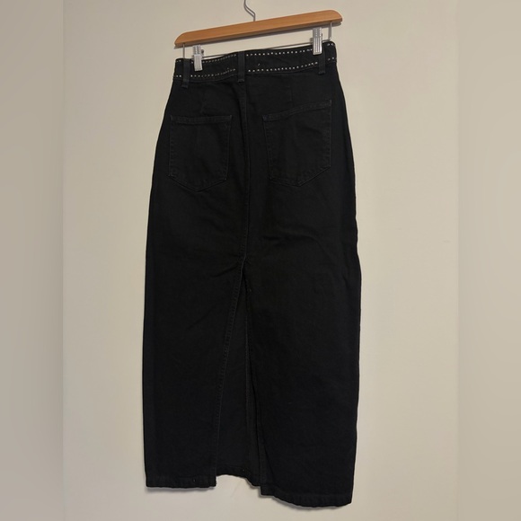 ZARA Studded Backsplit Denim MIDI Skirt - Picture 3 of 3